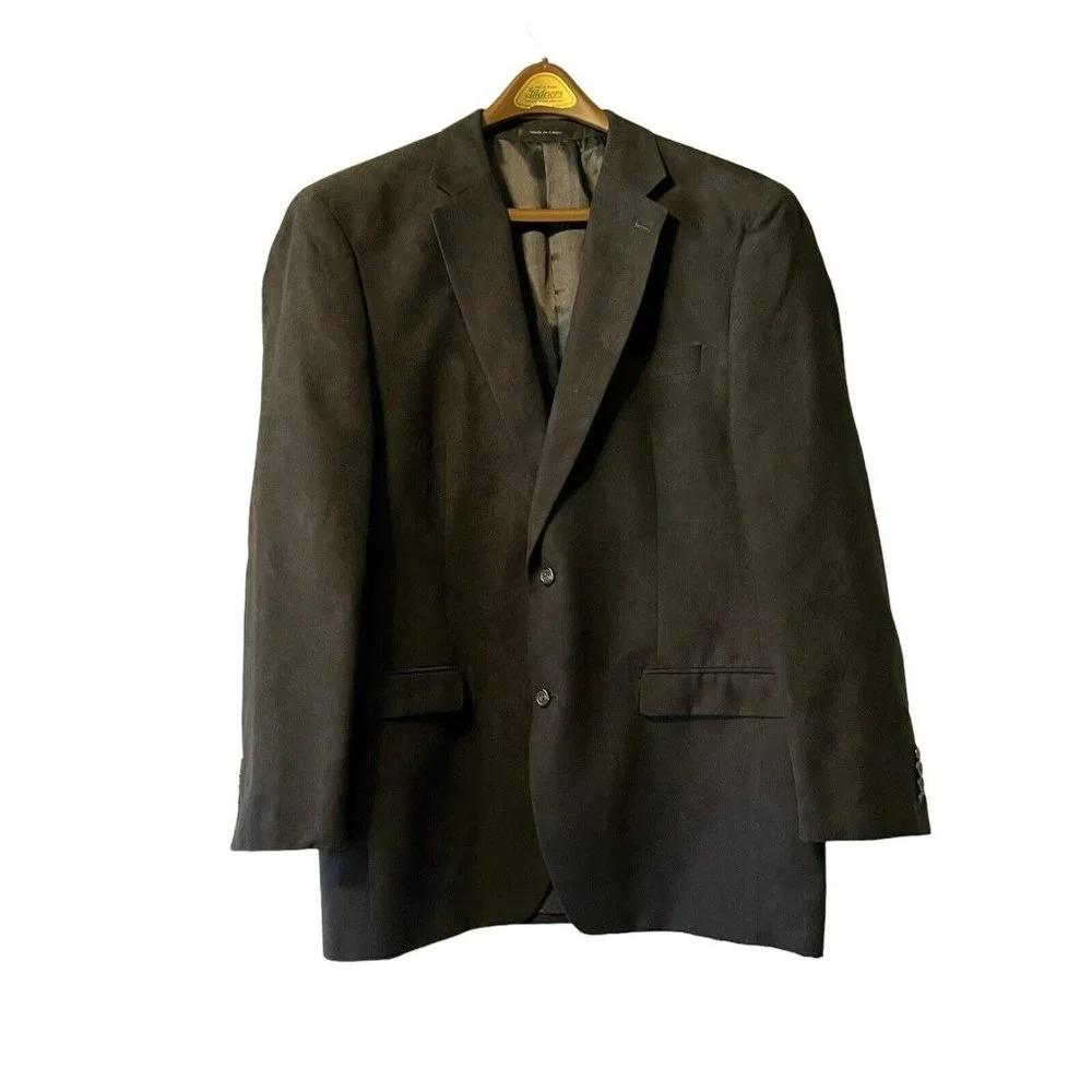 Chaps Men's Blazer Size 42L Dark Navy Blue?‎ 42L Polyester 2 Button Coat Jacket